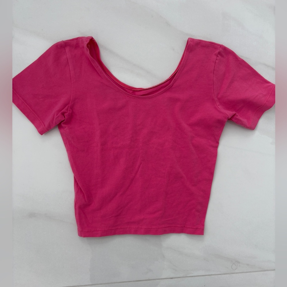 American Apparel Pink Crop Top Tee Shirt - Small